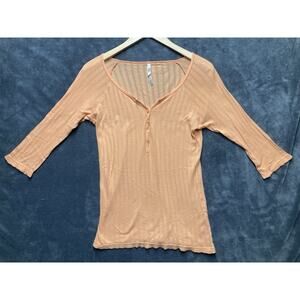 Aeropostale Top Woman’s L Orange Henley Buttons Bella Swan Y2K Vintage